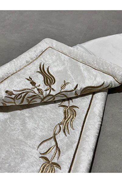 Mustgross Sırma Embroidered Luxury Prayer Rug – Single Velvet Prayer Rug & Stylish and High-Quality Prayer Mat