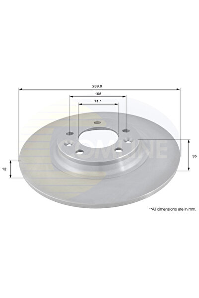 Comline Brake disc Citroen C5 3/C6 Peugeot 407/508 1/607
