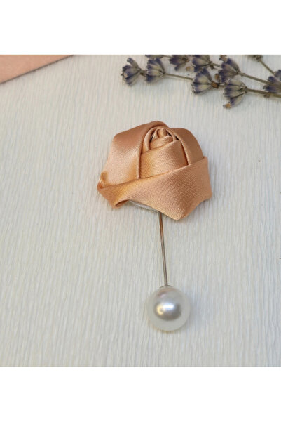 Amma Design Broșă handmade realizată manual cu un tradafil din organza și ac ...