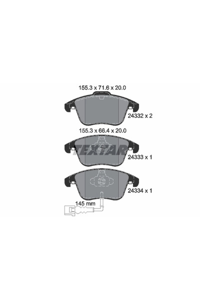 Krieger Set Placute Frana Frana Disc Audi Q3 Audi (Faw) Q3 2007-2022