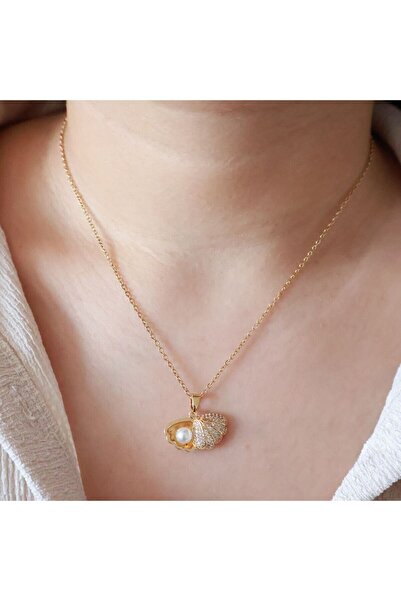 ANGELSS JEWELLERY قلادة من الفولاذ المقاوم للصدأ مع سلسلة من حجر الزركون بتفا...