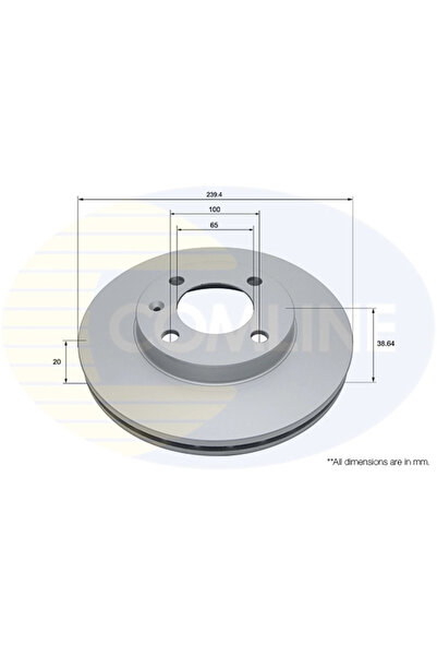 Comline Disc Frana Audi 80 B2 Limuzina/80 B3 Limuzina/Coupe B2 Vw Golf 1/Golf...