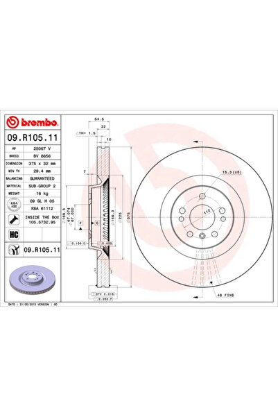 Brembo Disc Frana Mercedes-Benz Gl-Class/M-Class/R-Class