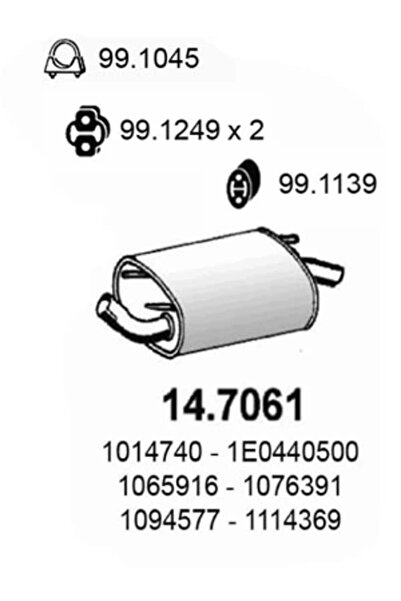 ASSO Toba Esapament Finala Ford Fiesta 4/Fiesta Autoutilitara/Limuzina Spatio...