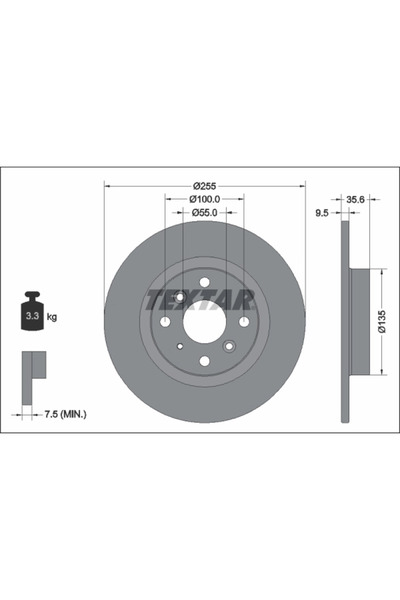 TEXTAR Disc Frana Mazda 2/Mx-5 4/Mx-5 Rf Targa