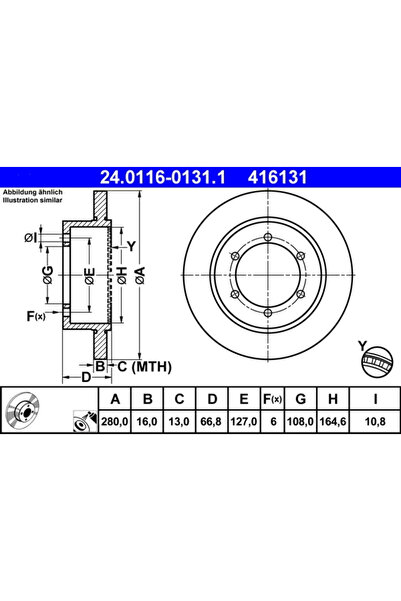 Ate Set Discuri Frana Nissan Cabstar 2006-2014