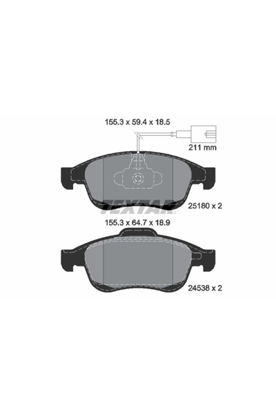 TEXTAR Комплект накладки дискови спирачки Alfa Romeo Giulietta