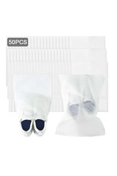 Mirfa 50Pcs Travel Non Woven Fabric Drawstring Storage Bags for Shoes and Purses