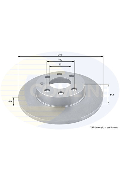 Comline Disc Frana Opel Corsa C Vauxhall Corsa Model 2/Corsavan Model 2 Caseta/