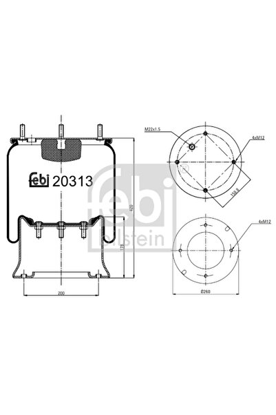 FEBI BILSTEIN Burduf Suspensie Pneumatica Daf Xf 105