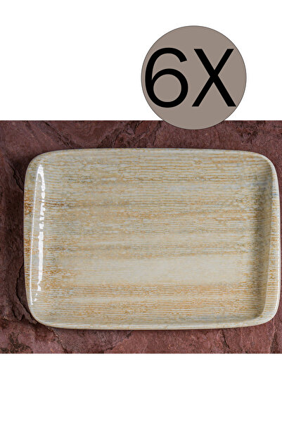 Bonna Porselen Patera Moove Dikdörtgen Tabak 23*16 cm 6'lı Takım PTRMOV26DT