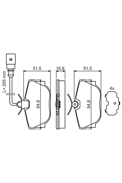 Bosch Set Placute Frana Frana Disc Vw California T4 Camper/Transporter T4 Bus...