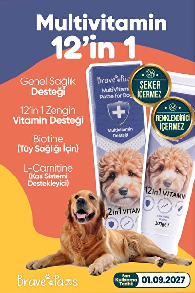 BRAVE PAWS Köpekler İçin Gelişim Destekleyici Multivitamin – Sağlıklı Büyüme ...