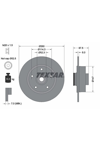 TEXTAR Disc Frana Renault Megane 4