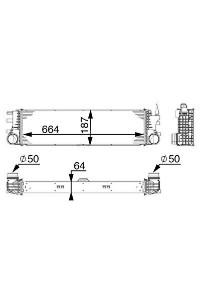 MAHLE Intercooler Compresor Mercedes-Benz 5-Class/Marco Polo Camper/Vito Mixto