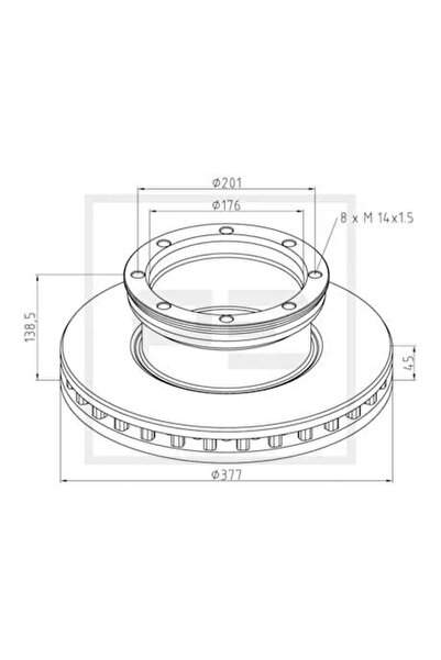 PE AUTOMOTIVE Disc Frana Spate Mercedes-Benz Atego/Tourino