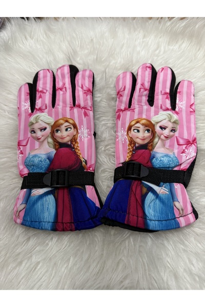 Blotch Karlar ülkesi Elsa Su Geçirmez Pembe Renk Astarlı Çocuk Kayak Ve Kar E...