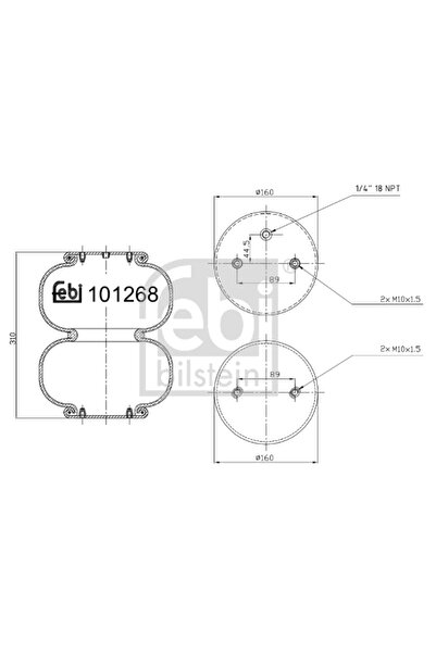 FEBI BILSTEIN Burduf, Suspensie Pneumatica Mercedes-benz Actros 1996-2003 Diesel