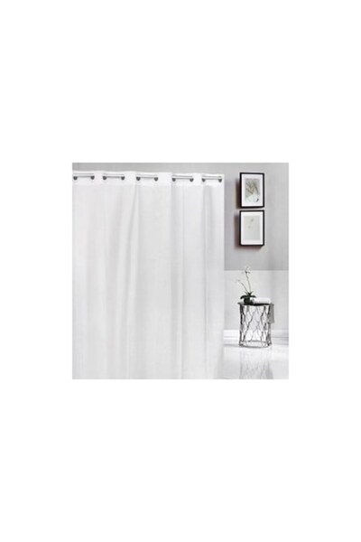 OEM White Textile Shower Curtain with Embossed Pattern 200x180cm
