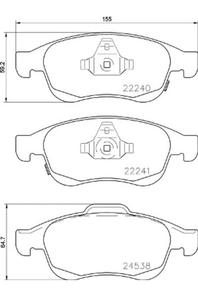 Brembo Комплект спирачни накладки за дискови спирачки Fiat 500X Jeep Renegade...
