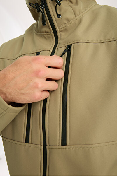 Store Erkek İçi Polarlı Su Ve Rüzgar Geçirmez Softshell Outdoor Spor Mont