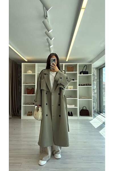 LUUNA STORE OVERSIZE UZUN TRENÇKOT - HAKİ
