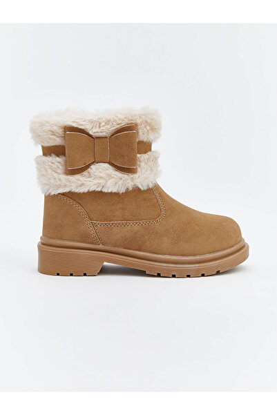 LC Waikiki LCW STEPS Kahverengi Süet Görünümlü Kız Bebek Bot