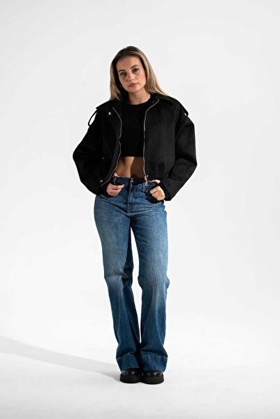 roibyardaözmen Faux Suede,Bomber Jacket-Black