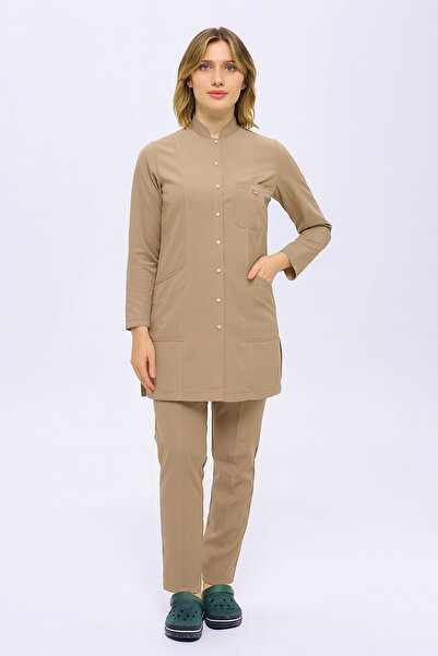 TIPTEKS Long Sleeve Suitable for Hijab Use Snap Fastener Scrubs Nurse Doctor Uniform