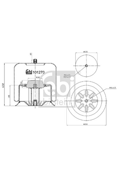 FEBI BILSTEIN Burduf, Suspensie Pneumatica Mercedes-benz Atego 1998-2004 Diesel