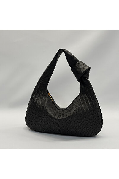 bahwar حقيبة هوبو مثلثة الشكل ذات نسيج محبوك