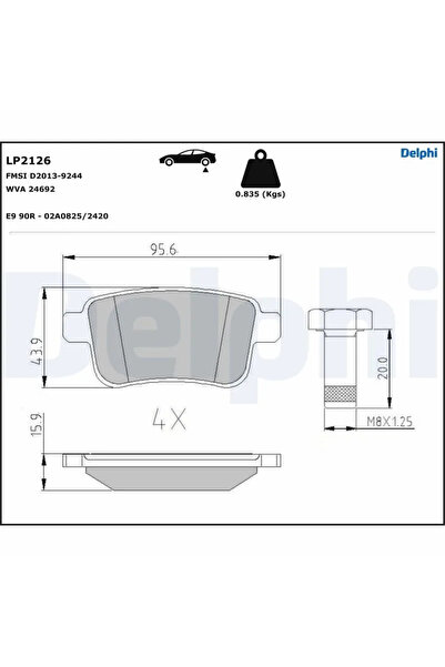 DELPHİ Brake Pad Set Disc Brake Mercedes-Benz Citan Van/Spacious Sedan/Citan