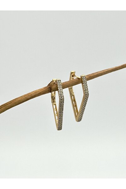 AUBRA أقراط حجر الزركون الحديثة بيضاوية الشكل - مطلية باللون الوردي