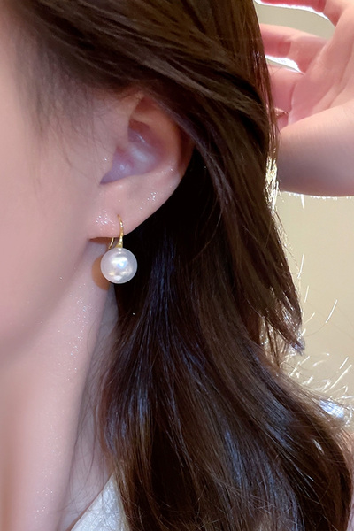 Shylyn 925 Ayar Gümüş Sade Altın Kaplama İnci Küpe