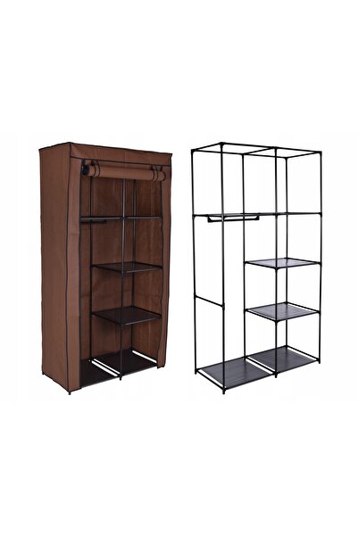 Other Szafka tekstylna z 6 półkami Mira - ciemny brąz