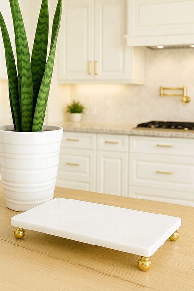 ENYAZA(2024) Mermer Yağlık Altı Stant Gold Misket Ayaklı Sunumluk Sabunluk 24...