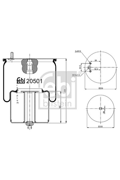 FEBI BILSTEIN Въздушни окачващи маншони Volvo FH12/FL12/FM12