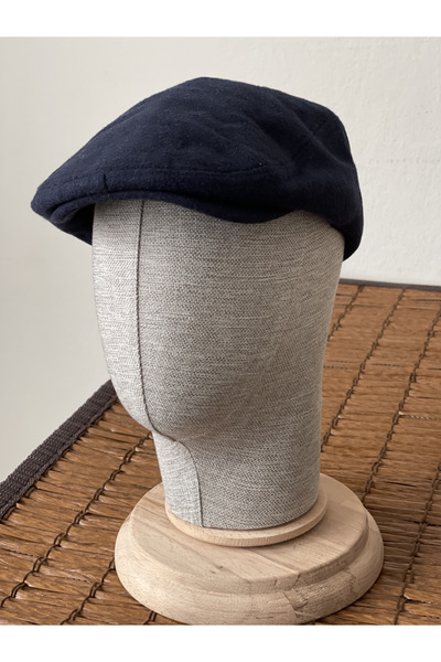 Rupen Kraft Χειμερινό καπέλο London Model από μάλλινο ύφασμα Unisex Flat Pocket Navy Blue Beanie (Ελαστικό)