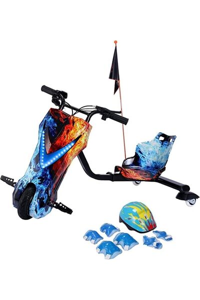 ALRWAD سكوتر كهربائي للانجراف، حجم كبير، بطارية 36 فولت، سكوتر كهربائي للانجراف مع وسادة خوذة