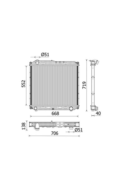 MAHLE Radiator Racire Motor Mercedes-Benz Atego 3 2013-2013