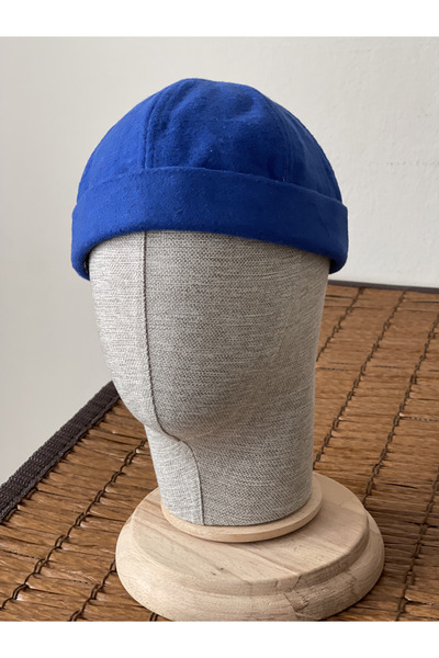 Rupen Kraft Winter New Style Wool Pocket Retro Hip-Hop Blue Docker Hat Skullcap Hat Skullcap Beanie