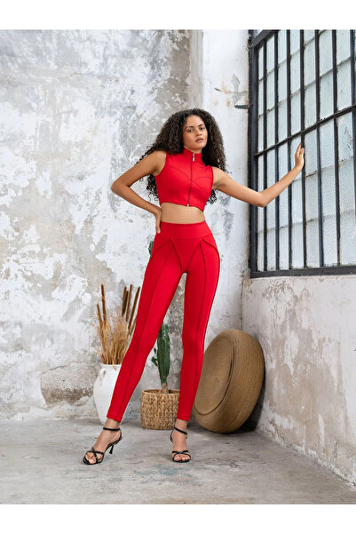 lismina Sculpt Line Kırmızı Dikiş Modelli Spor Tayt