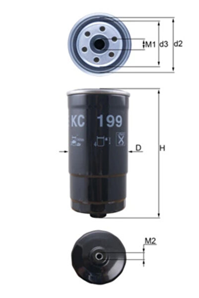 MAHLE Filtru Combustibil Hyundai Elantra 3/Highway Van/Santa Fe 1