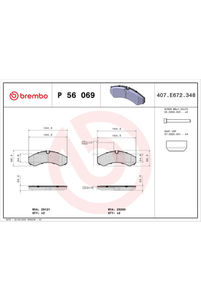 Brembo Set Placute Frana Frana Disc Iveco Daily 2 Bus/Daily 2 Caroserie/Daily...