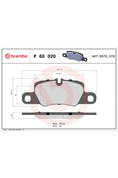 Brembo Set Placute Frana Frana Disc Porsche Panamera