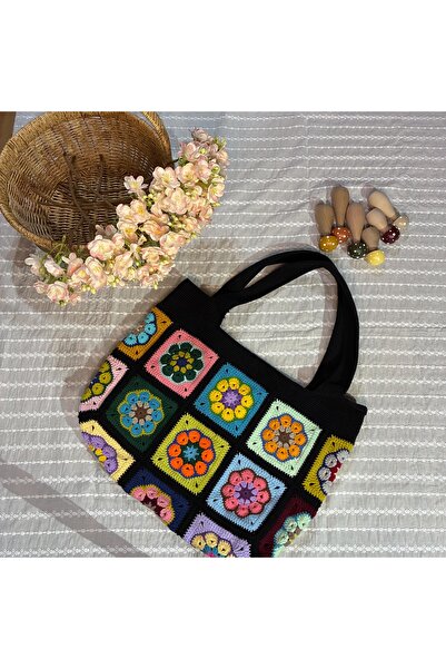 Tasarım El örgüsü motif çanta
