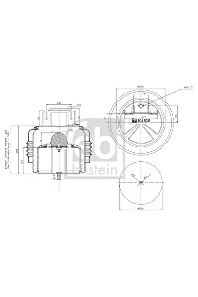 FEBI BILSTEIN Въздушни окачващи маншони на предния мост Volvo Fh/Fm 2