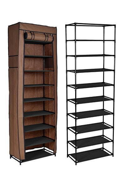 Other Szafka tekstylna na buty Lea - ciemny brąz