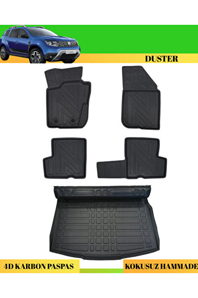 ACK Dizayn DACİA DUSTER 2018-2022 4X4 ARACA ÖZEL ÜRETİM 4D HAVUZLU KARBON PAS...