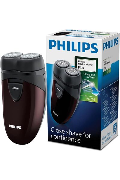 Philips Electric Shaver PQ206/18 | Battery powered | Compact and easy to carry | Close, comfortable